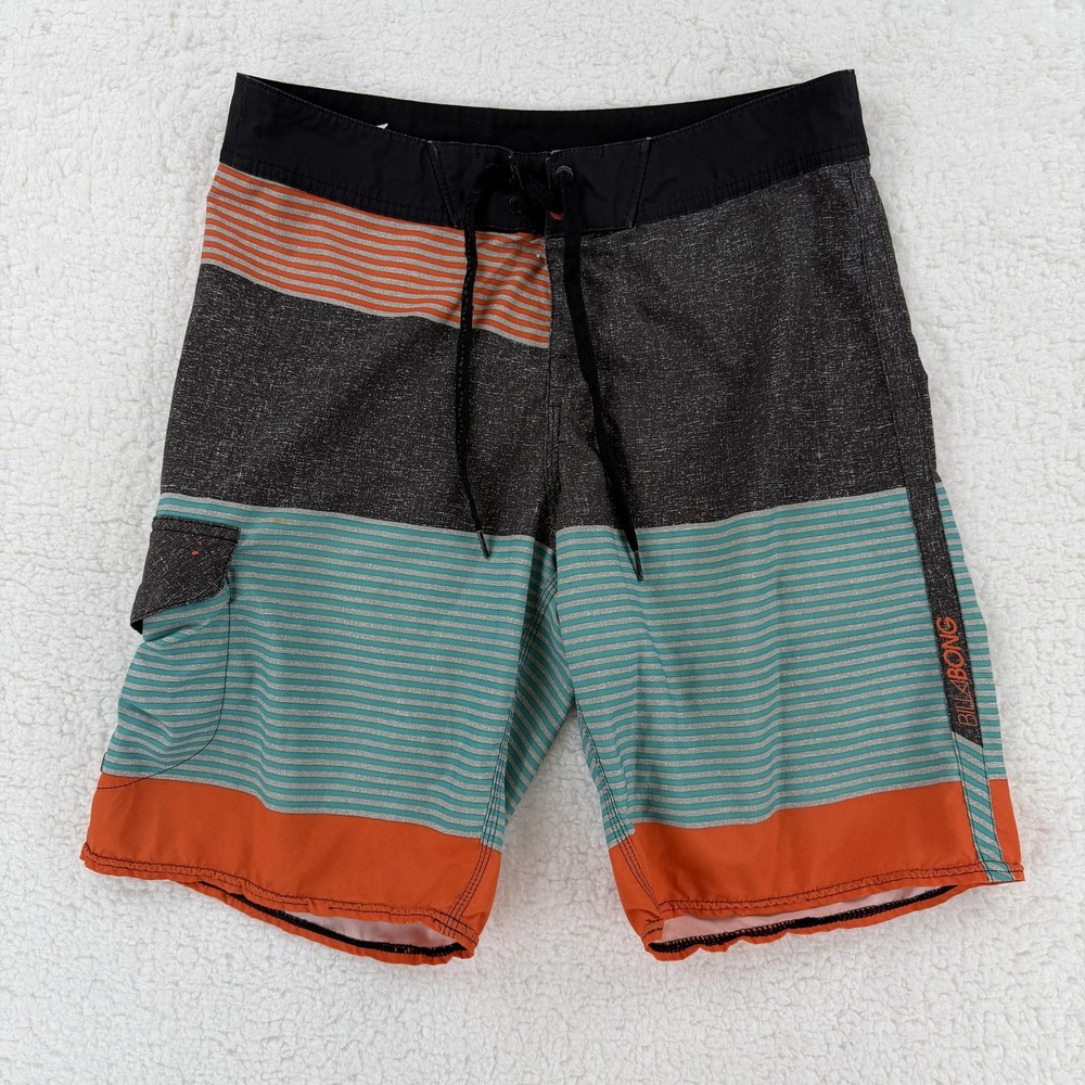 Billabong Shorts Mens 32 Black Orange Teal Platinum‎ X PX3 Board Swim M116TBPX